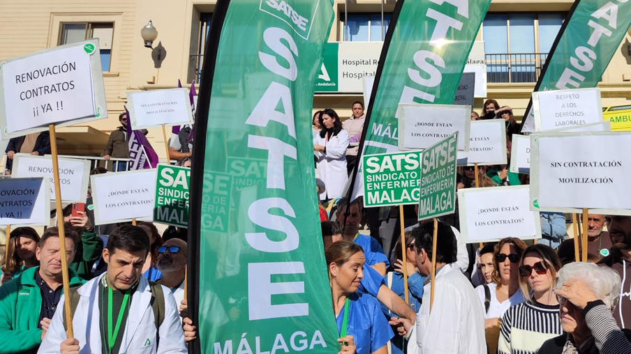 Protesta en Málaga por la renovación de los eventuales